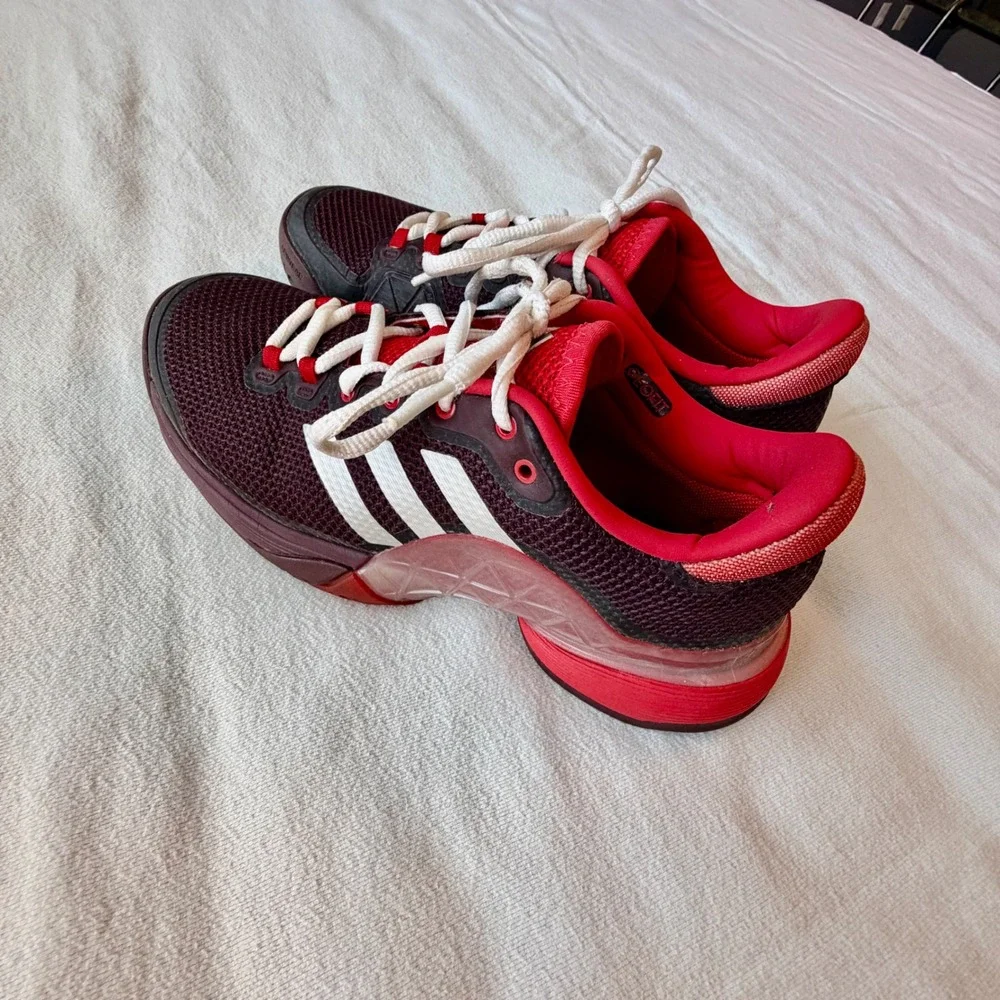 Adidas Barricade 2017 Tennis Shoes Burgundy Red Mens Size 7 BY1624